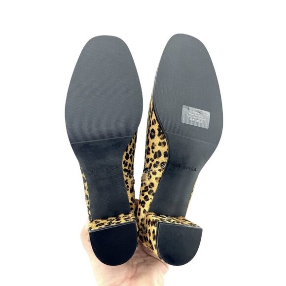Via Spiga Ankle Booties Calf Hair Leather Animal Print Sz 8 New - Picture 9 of 11